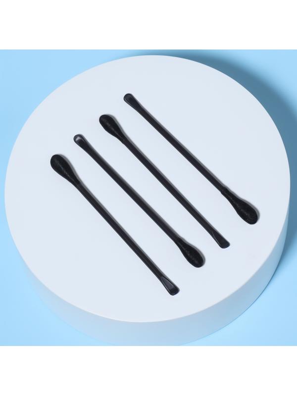 Ватные палочки, двусторонние, с ухочисткой, 100 шт, в пластиковом органайзере, цвет чёрный