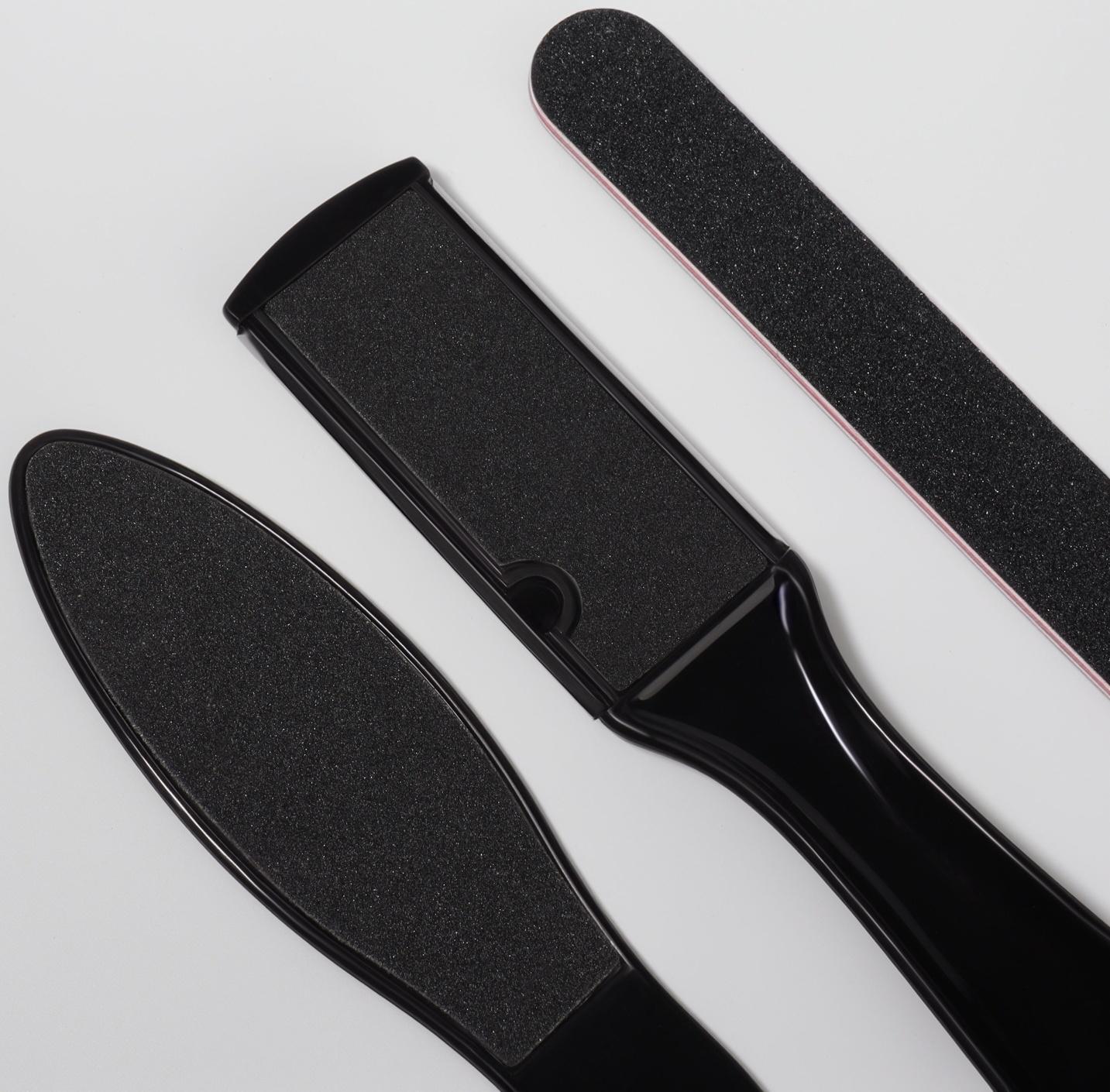 Набор для педикюра, 9 предметов, в пакете, чёрный