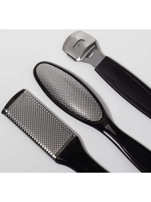 Набор для педикюра, 9 предметов, в пакете, чёрный