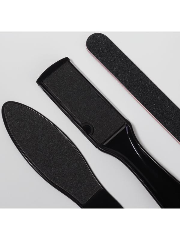 Набор для педикюра, 9 предметов, в пакете, чёрный