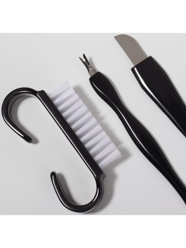 Набор для педикюра, 9 предметов, в пакете, чёрный