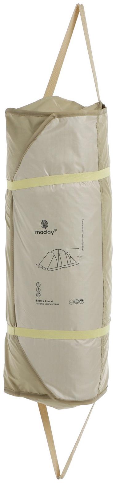 Палатка туристическая, кемпинговая maclay enisey cool 4, 4-местная, с тамбуром