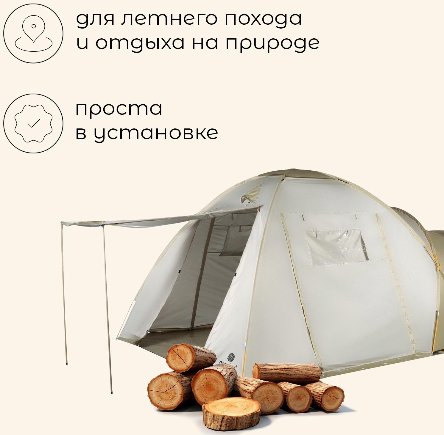 Палатка туристическая, кемпинговая maclay karelia cool 5, 5-местная, с тамбуром