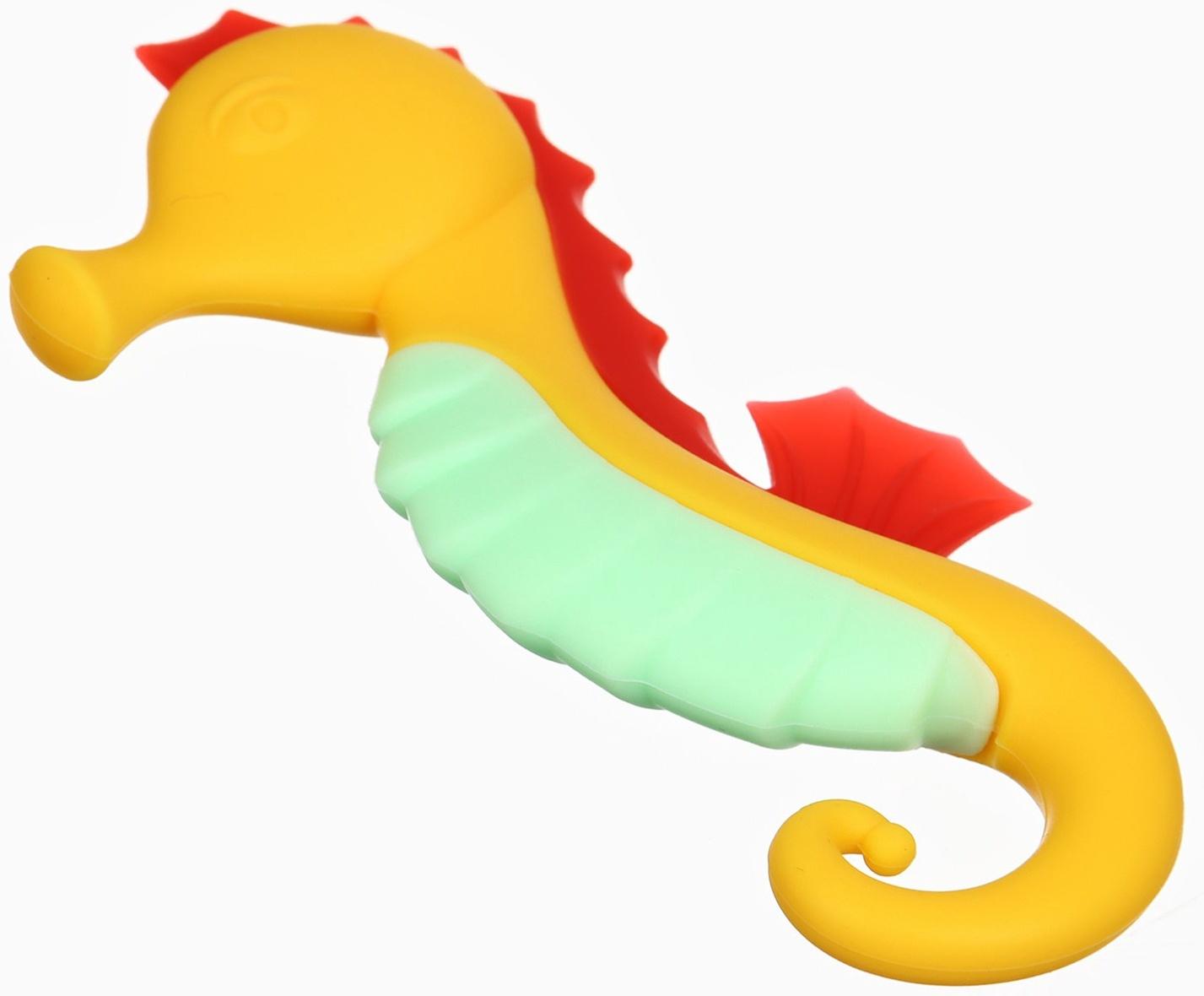 Прорезыватель силиконовый Крошка Я «Морской конёк», от 3 мес., жёлтый