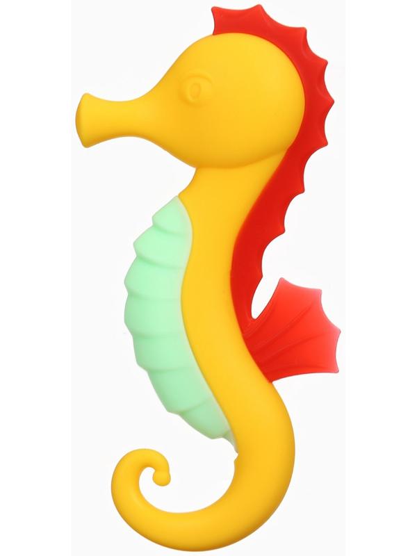 Прорезыватель силиконовый Крошка Я «Морской конёк», от 3 мес., жёлтый