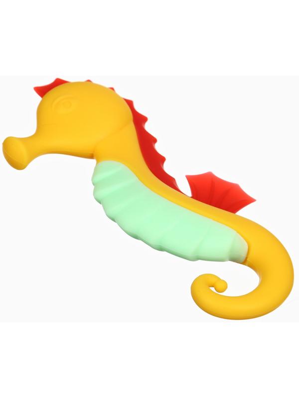 Прорезыватель силиконовый Крошка Я «Морской конёк», от 3 мес., жёлтый