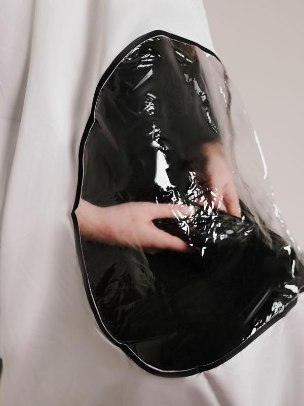 Пеньюар парикмахерский, с окном, цвет белый