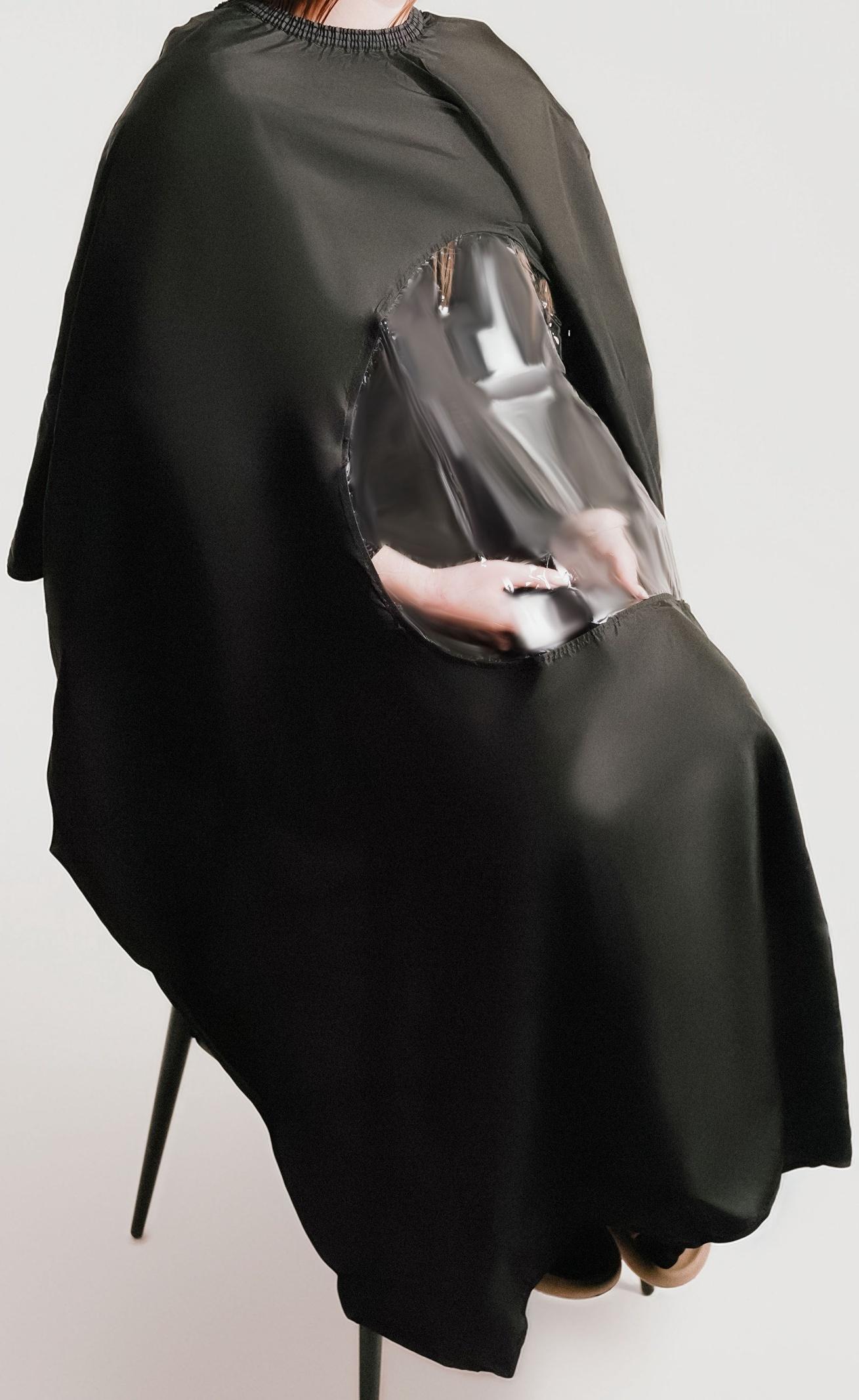 Пеньюар парикмахерский, с окном, цвет чёрный