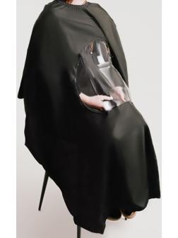 Пеньюар парикмахерский, с окном, цвет чёрный