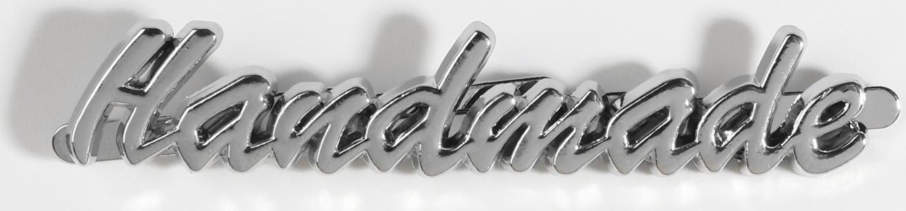 Декоративные элементы на прокол «Hand made», 5,4 × 1 см, 10 шт, цвет серебряный