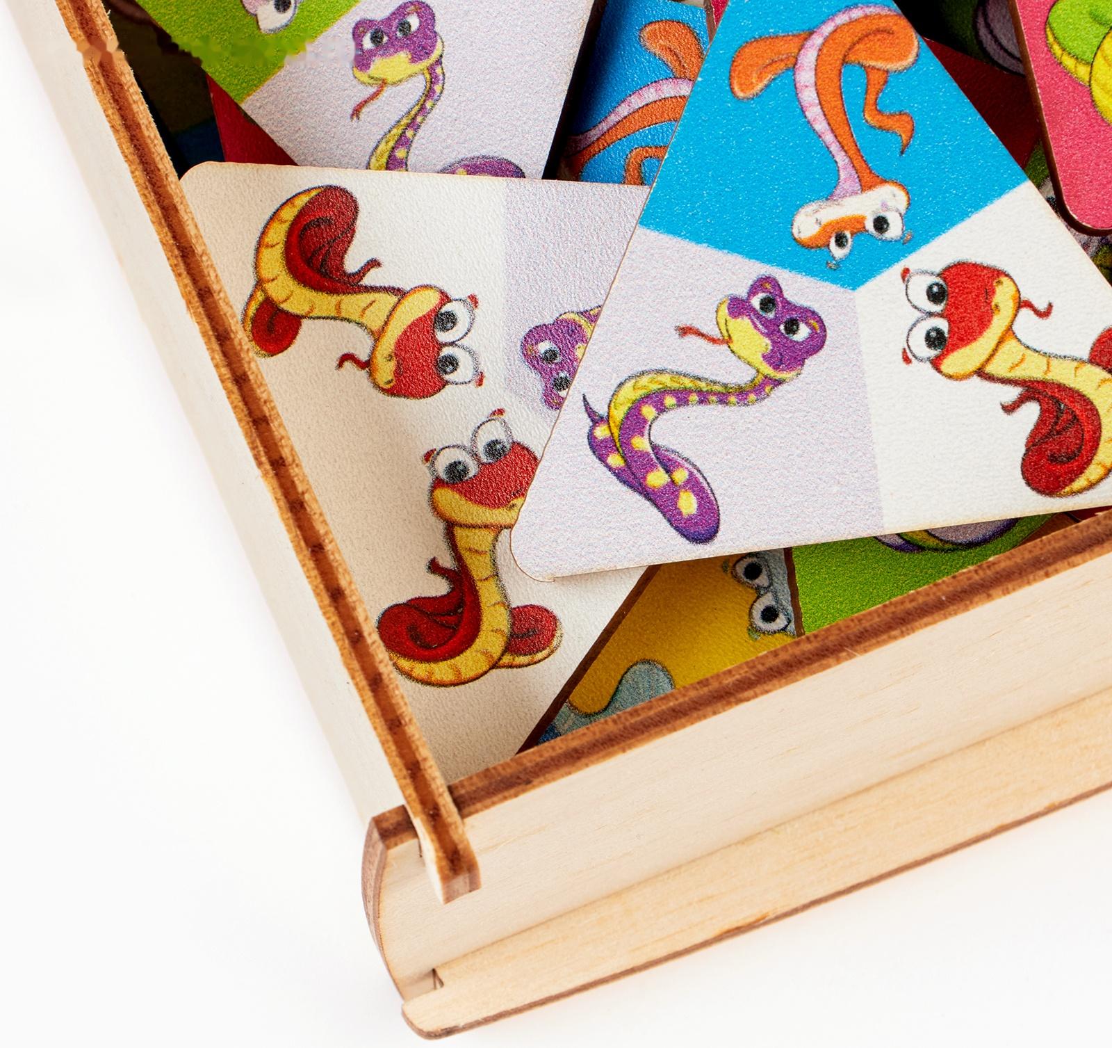 Настольная игра - тримино «Цветная змея. Время игры», с символом года, 56 костяшек