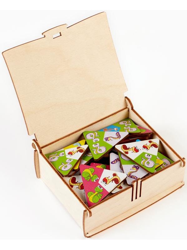 Настольная игра - тримино «Цветная змея. Время игры», с символом года, 56 костяшек