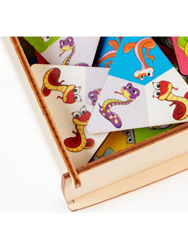 Настольная игра - тримино «Цветная змея. Время игры», с символом года, 56 костяшек