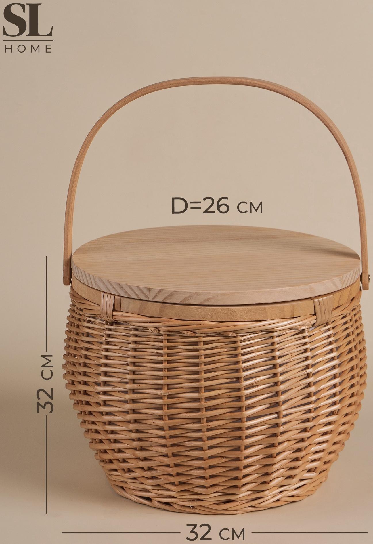 Корзина для пикника Sima-Land Home, 32 х 32 х 26 см