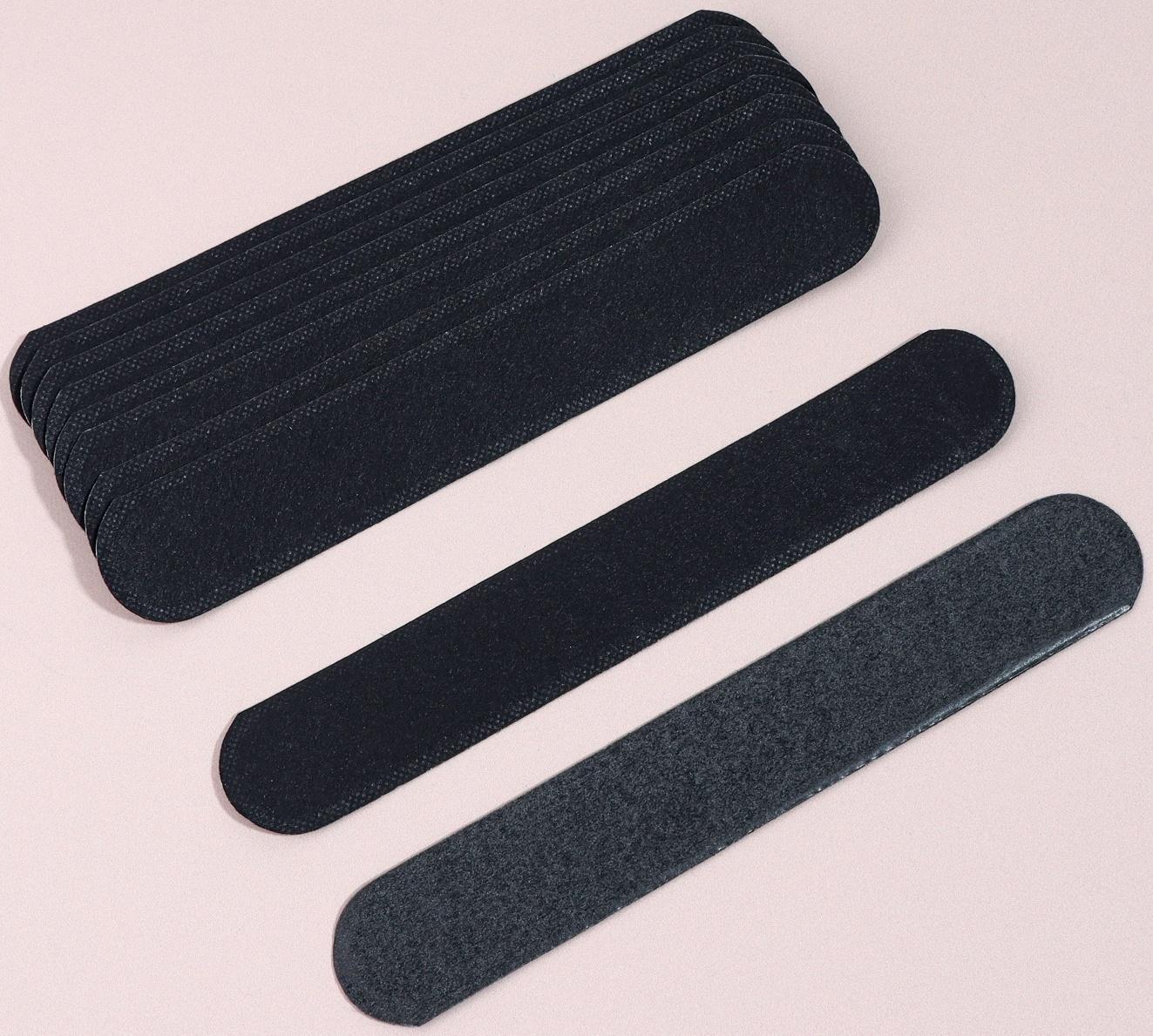 Защитные вкладыши от пота и загрязнений, набор - 10 шт, на клеевой основе, 24 × 3,7 × 0,1 см, цвет чёрный