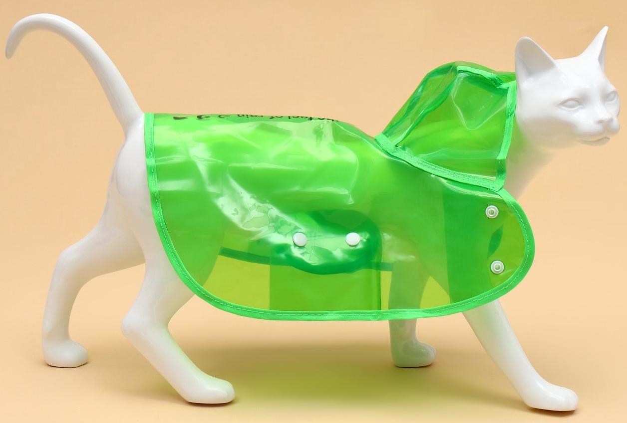 Дождевик для собак, размер XS, зеленый