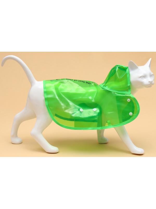 Дождевик для собак, размер XS, зеленый