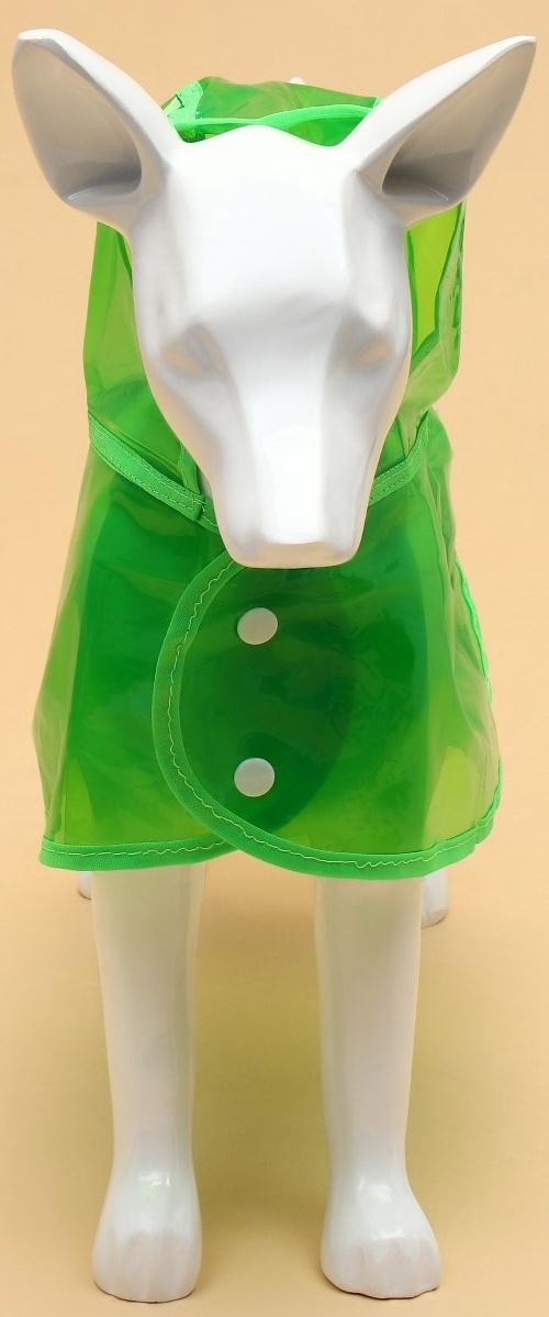 Дождевик для собак, размер S, зеленый