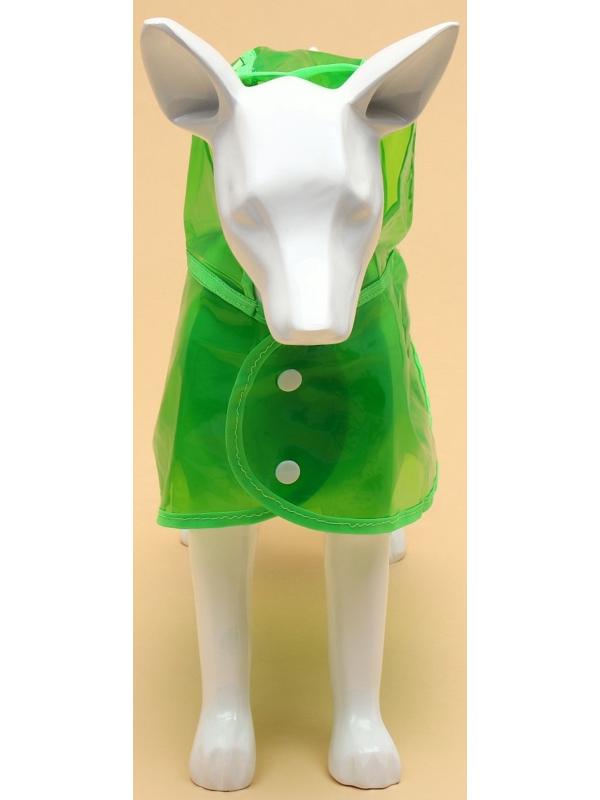 Дождевик для собак, размер S, зеленый