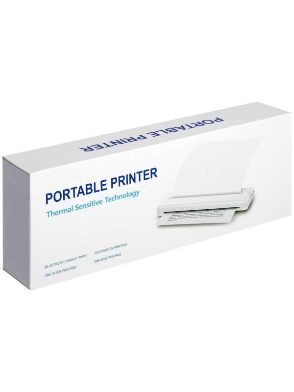 Портативный термопринтер LPR-04, для печати документов, стикеров, наклеек, 203 dpi,белый