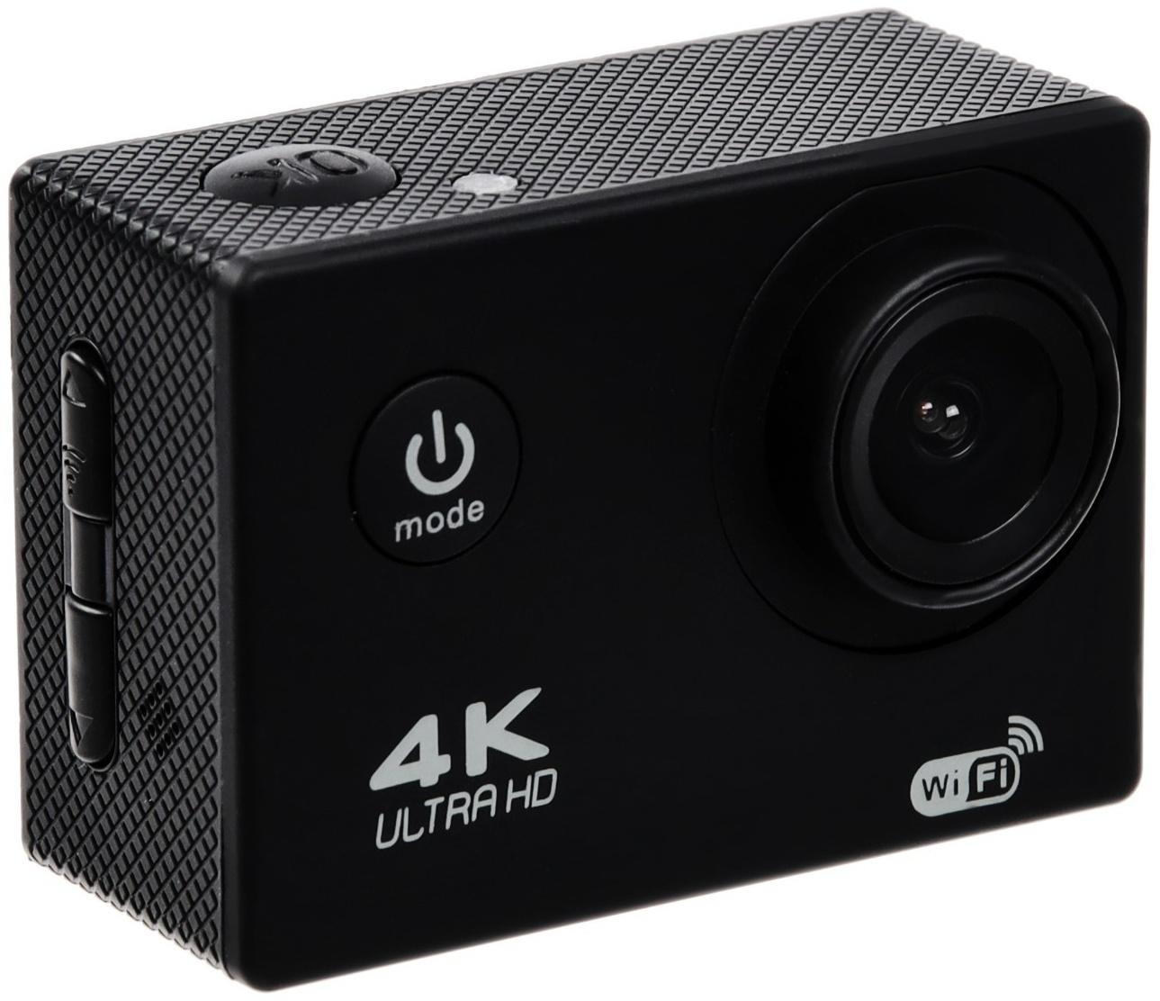 Экшн-камера Cam-16, 4K Ultra HD, 1920*1080 - 30 Fps, 900 мАч, аквабокс + набор креплений, чёрная