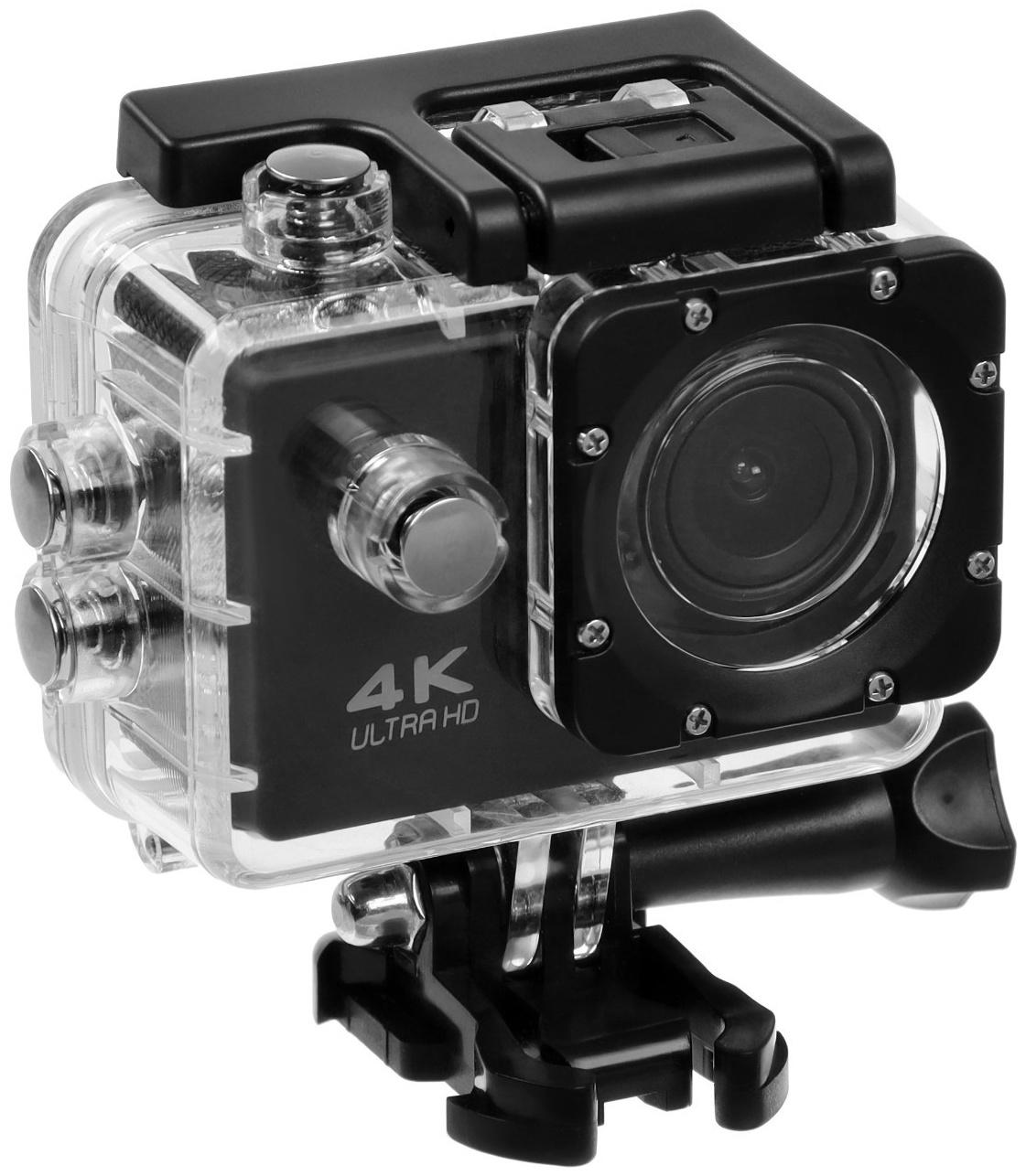 Экшн-камера Cam-16, 4K Ultra HD, 1920*1080 - 30 Fps, 900 мАч, аквабокс + набор креплений, чёрная