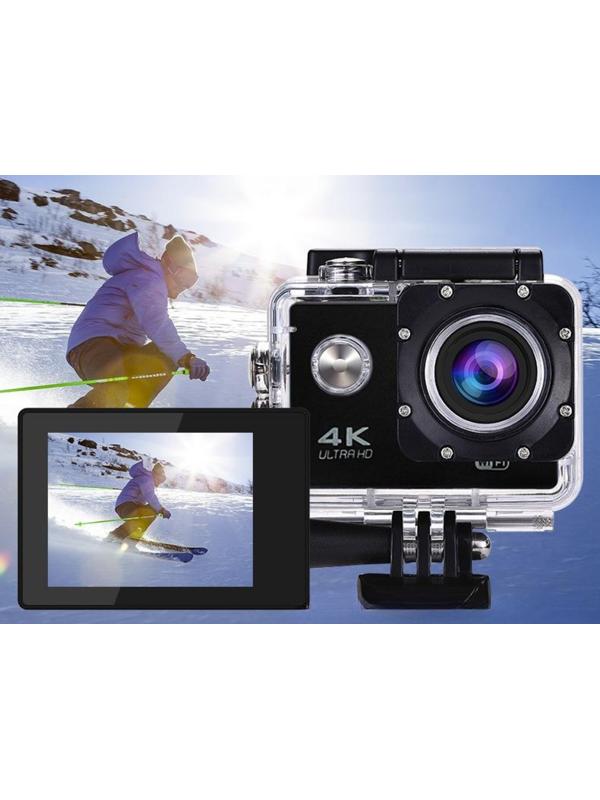 Экшн-камера Cam-16, 4K Ultra HD, 1920*1080 - 30 Fps, 900 мАч, аквабокс + набор креплений, чёрная