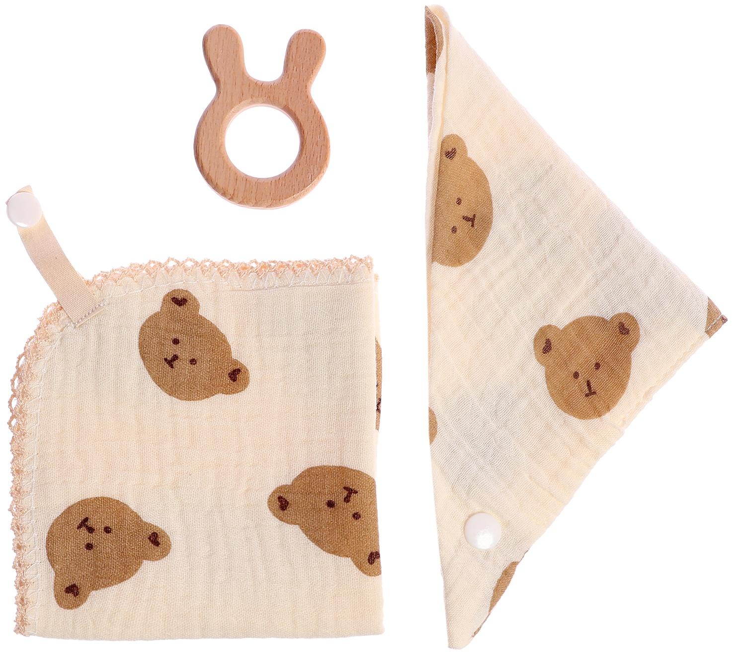 Муслиновый набор «Подарочный набор: Мишка», 3 шт.