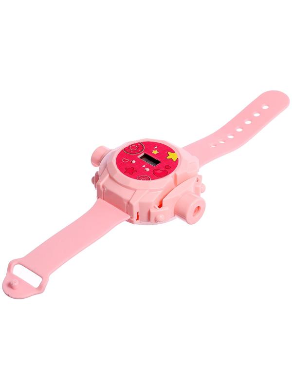 Часы-проектор «Милашки», световые эффекты, 24 картинки, цвет розовый