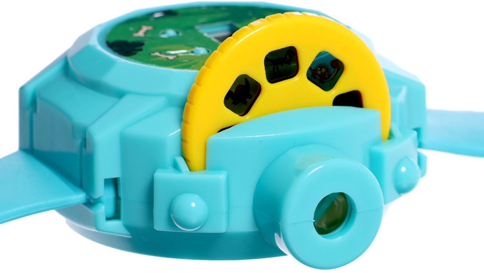 Часы-проектор «Динозавры», световые эффекты, 24 картинки, цвет голубой