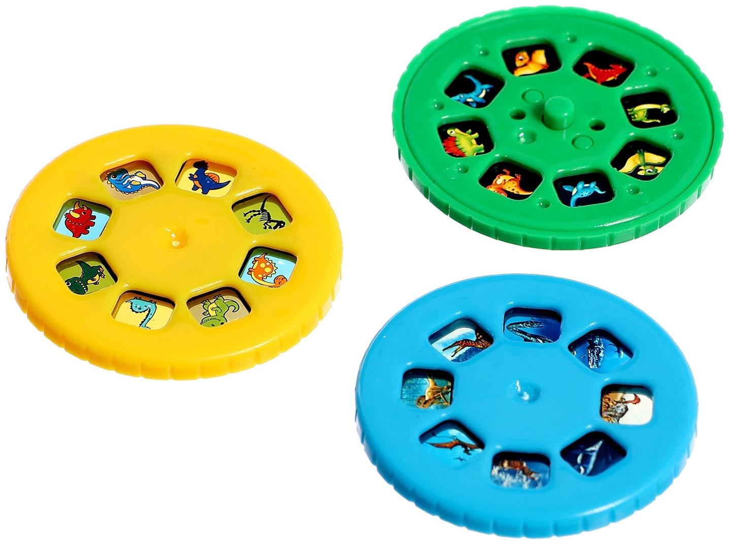 Часы-проектор «Динозавры», световые эффекты, 24 картинки, цвет голубой