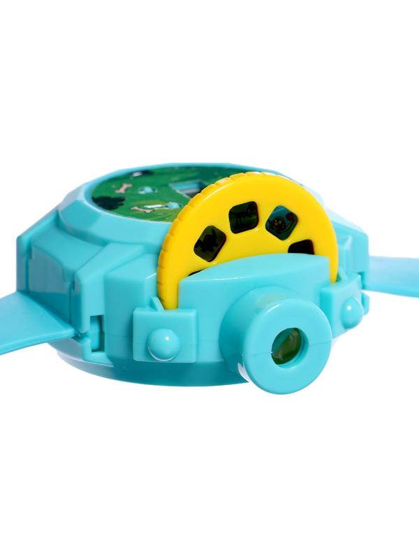 Часы-проектор «Динозавры», световые эффекты, 24 картинки, цвет голубой