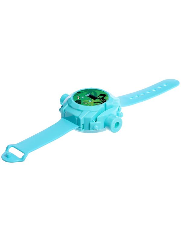 Часы-проектор «Динозавры», световые эффекты, 24 картинки, цвет голубой