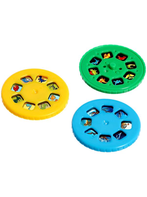 Часы-проектор «Динозавры», световые эффекты, 24 картинки, цвет голубой