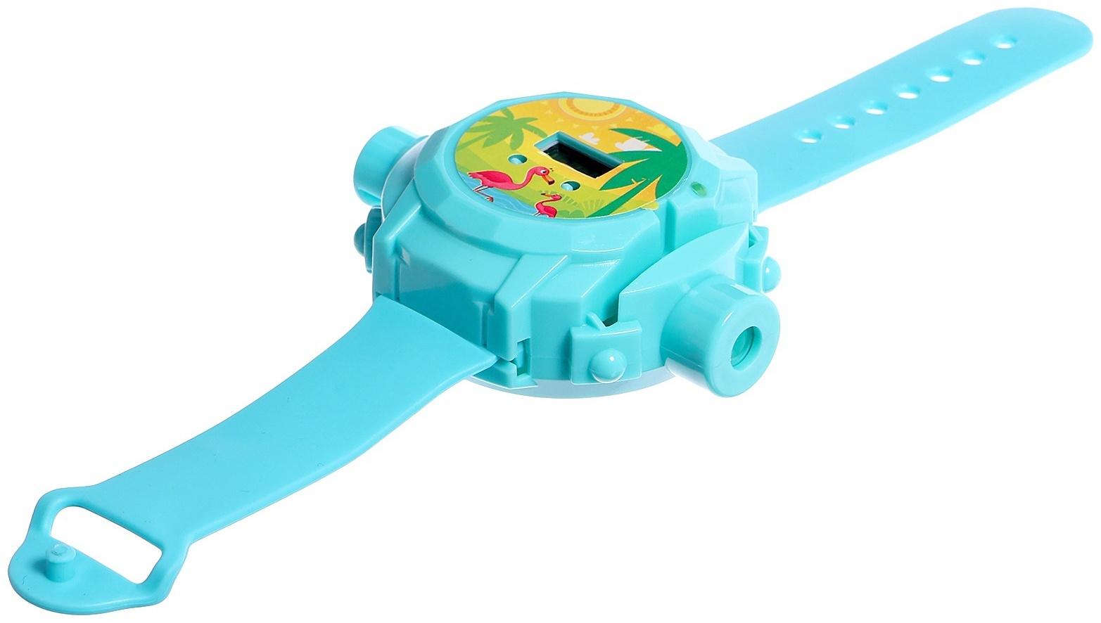 Часы-проектор «Животные», световые эффекты, 24 картинки, цвет голубой