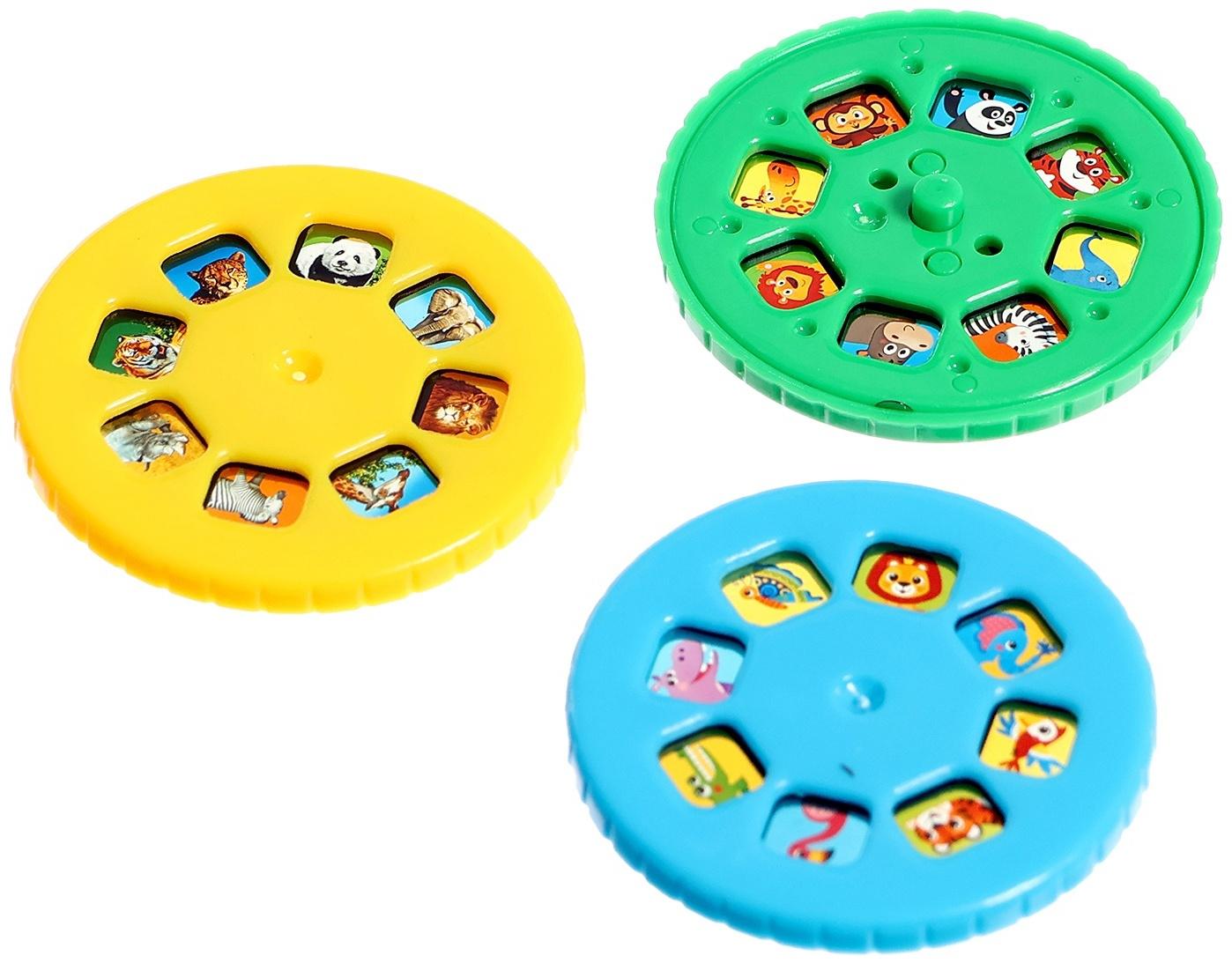 Часы-проектор «Животные», световые эффекты, 24 картинки, цвет голубой