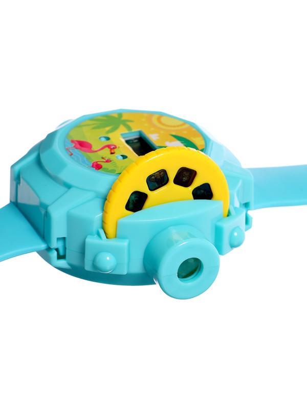 Часы-проектор «Животные», световые эффекты, 24 картинки, цвет голубой