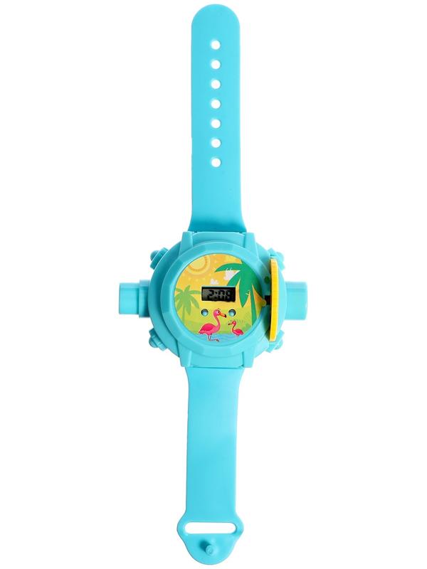 Часы-проектор «Животные», световые эффекты, 24 картинки, цвет голубой