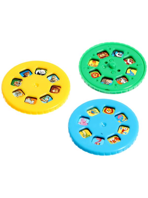 Часы-проектор «Животные», световые эффекты, 24 картинки, цвет голубой