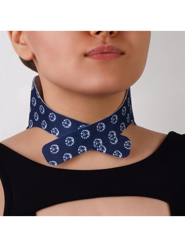 Бандаж самонагревающийся для шеи, 14 × 18 × 0,5 см, цвет синий