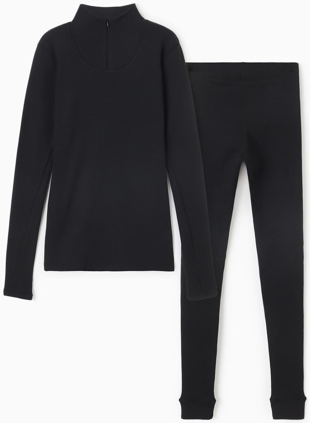 Комплект женский (фуфайка, кальсоны) термо, цвет чёрный, р-р 44
