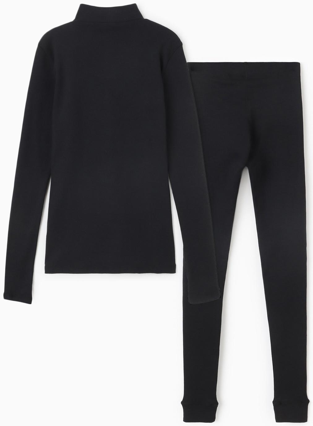 Комплект женский (фуфайка, кальсоны) термо, цвет чёрный, р-р 44