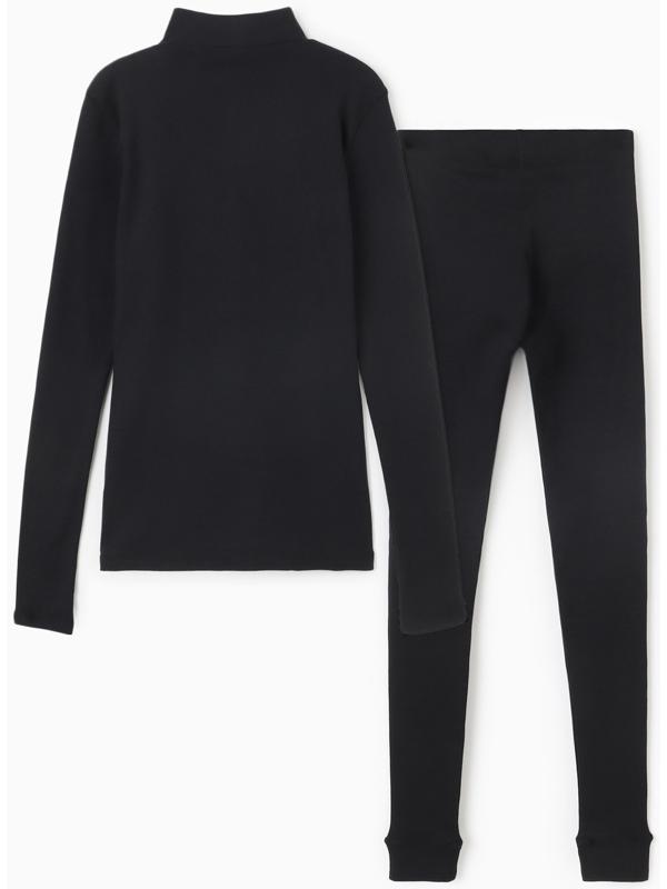 Комплект женский (фуфайка, кальсоны) термо, цвет чёрный, р-р 44