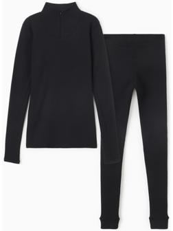 Комплект женский (фуфайка, кальсоны) термо, цвет чёрный, р-р 50