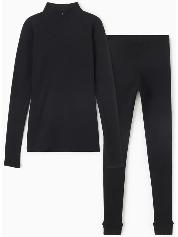 Комплект женский (фуфайка, кальсоны) термо, цвет чёрный, р-р 52