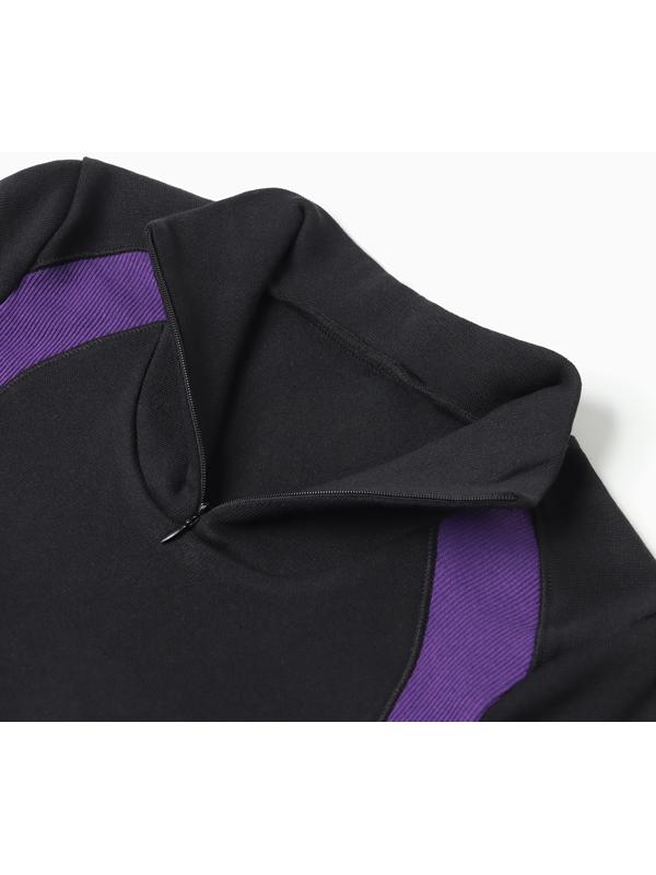 Комплект женский (фуфайка, кальсоны) термо, цвет чёрный/фиолетовый, р-р 52