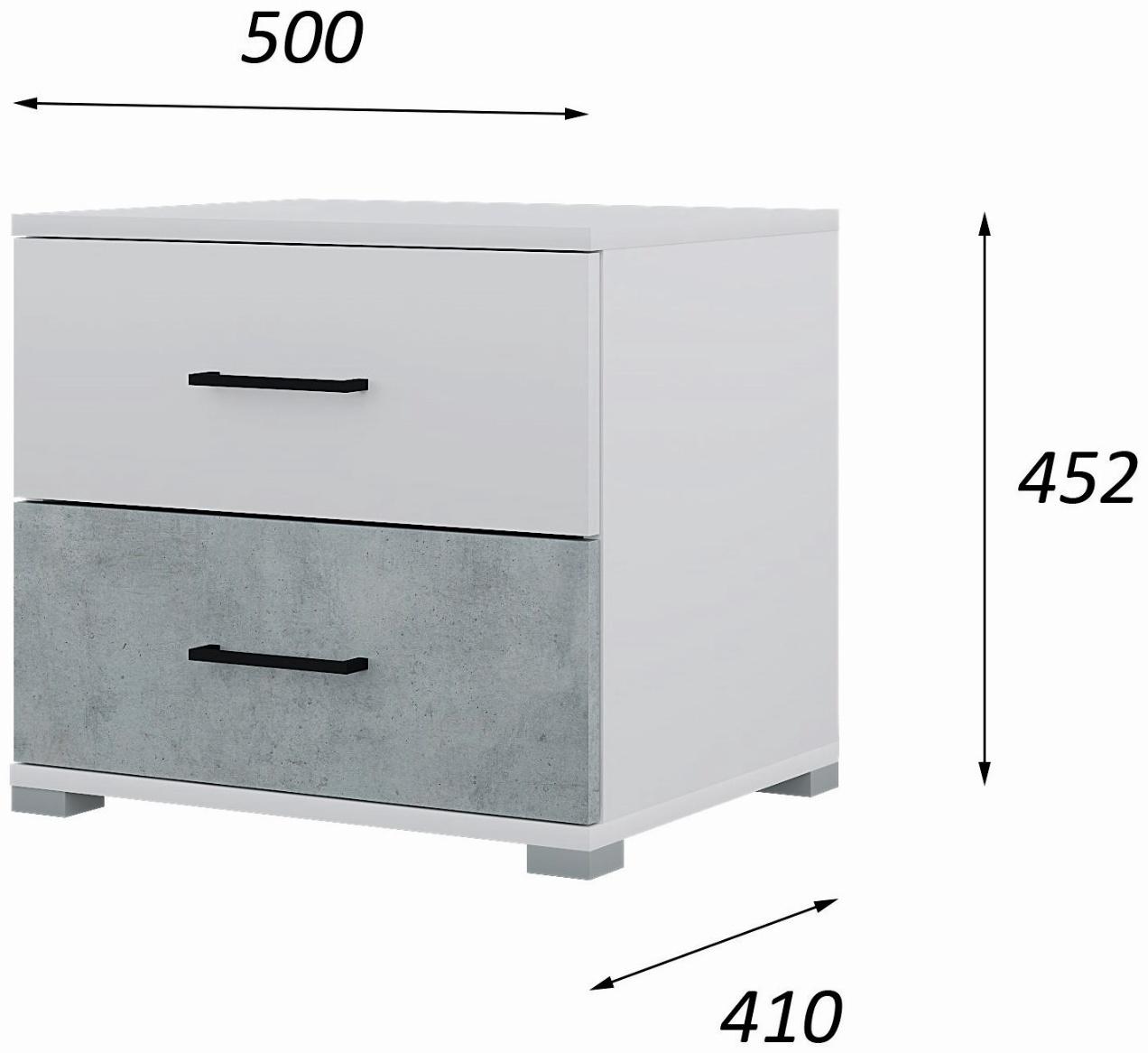 Спальный гарнитур «Бостон», шкаф 2000 мм, кровать 1600 мм, комод, 2 тумбы, белый/дуб золотой/бетон