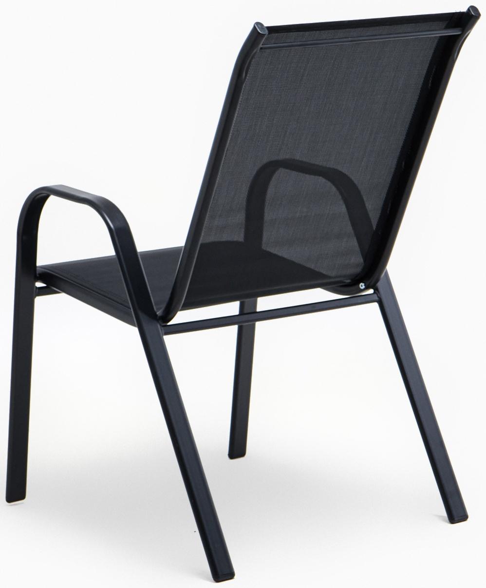 Набор садовой мебели: стол + 4 стула, текстилен, черный,  максимальная нагрузка 120 кг