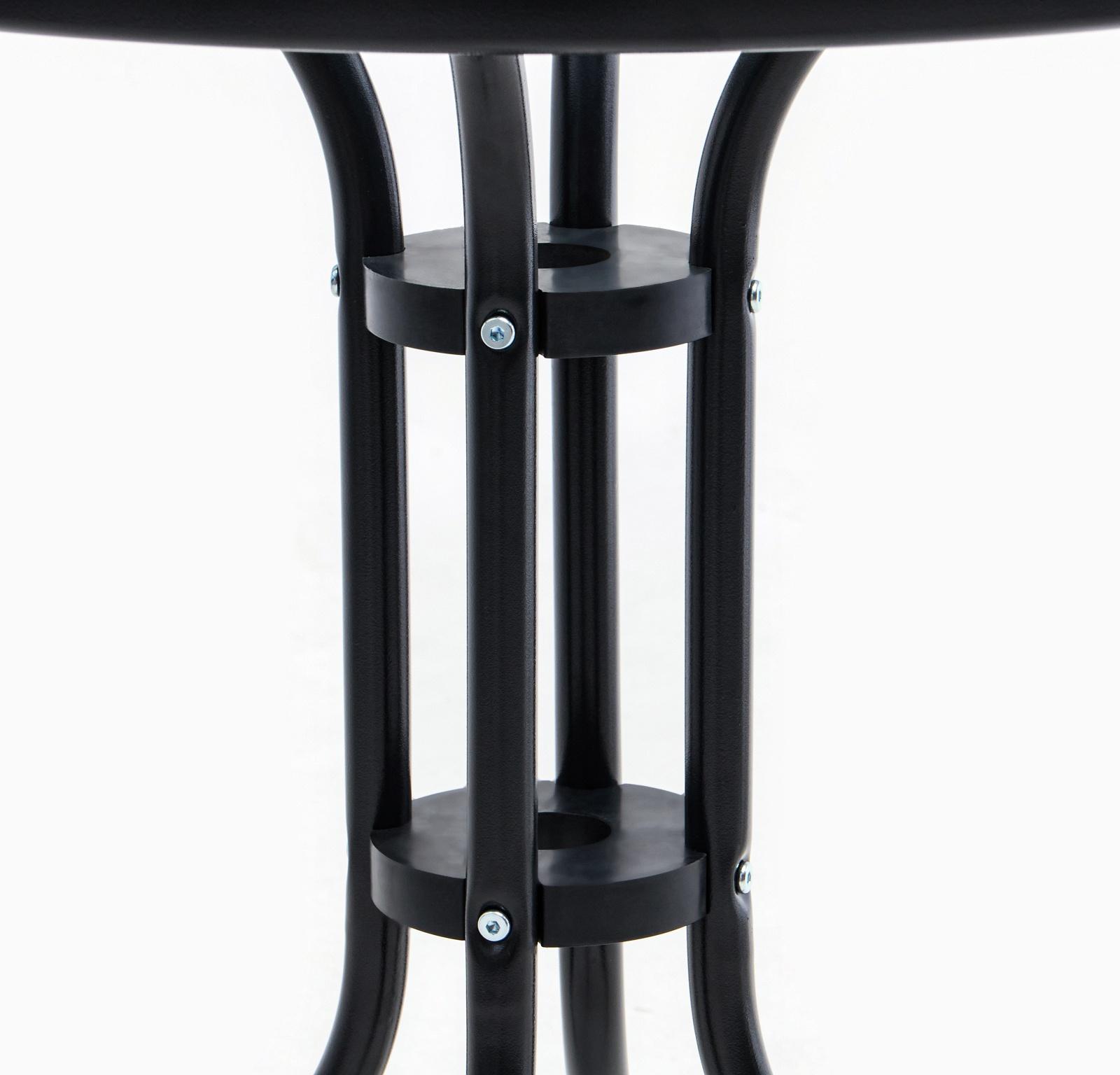 Набор садовой мебели: стол + 4 стула, текстилен, черный,  максимальная нагрузка 120 кг