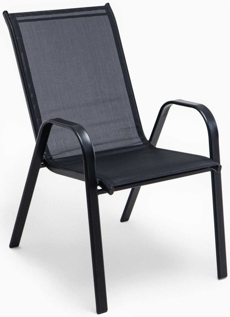 Набор садовой мебели: стол + 4 стула, текстилен, черный,  максимальная нагрузка 120 кг